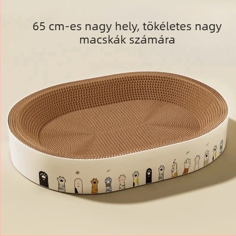 Integrált macska karmolódeszka és fészek, kör alakú, karcolás- és kopásálló, szöszmentes, hullámkartonból, macska játékok