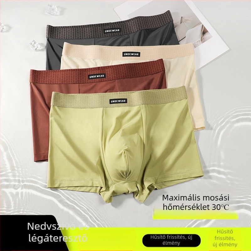 Prémium jég-selyem férfi boxeralsó, nyári modell, retro stílus, hűsítő, légáteresztő és kényelmes