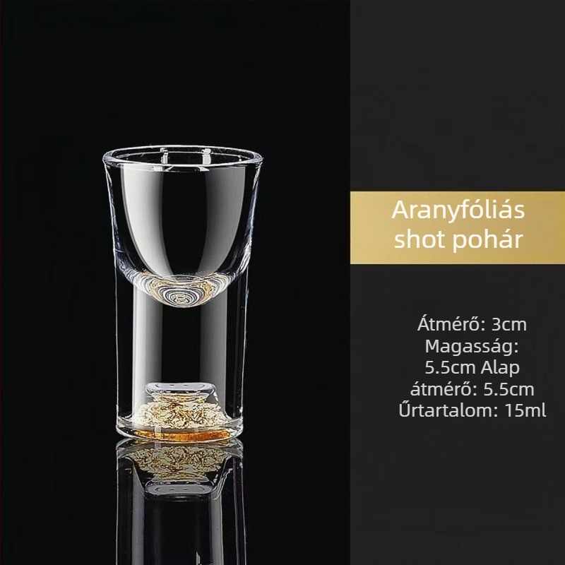 Kristály pohár szett szeszes italokhoz aranyfóliás díszítéssel, luxus retro stílus, több mint 10 darab, 1–100 ml űrtartalom