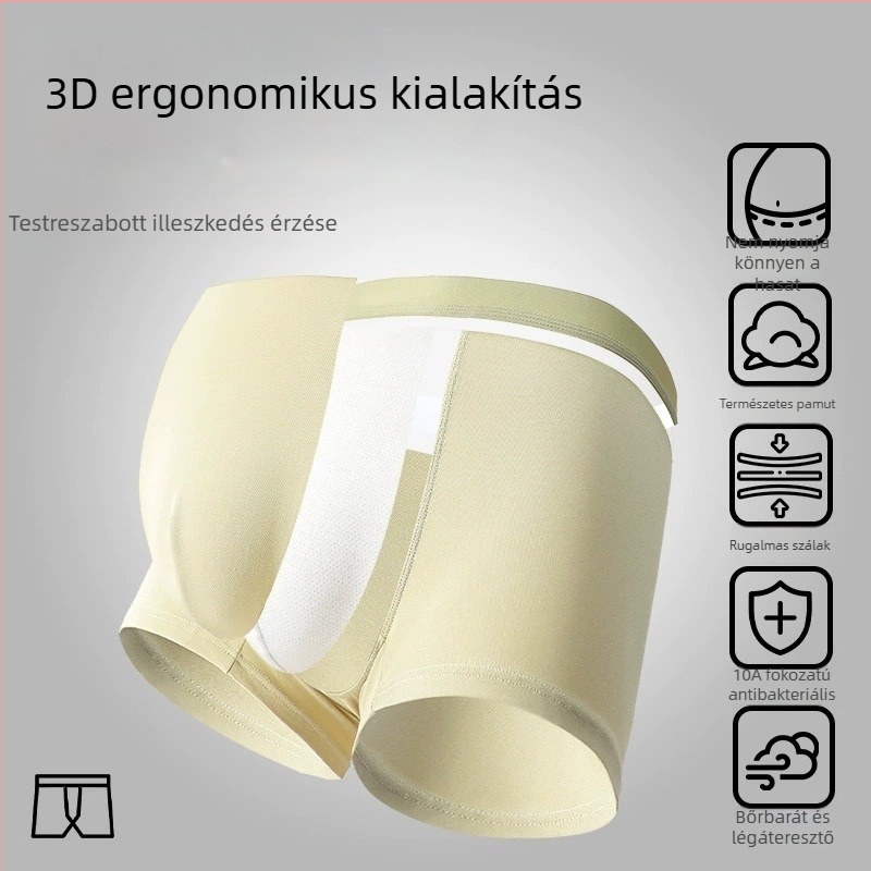 Férfi pamut alsónemű, a bőr érzete, varrás nélküli, magas elasztikus derekú, antibakteriális ágyéktáj, lélegző, 4XL