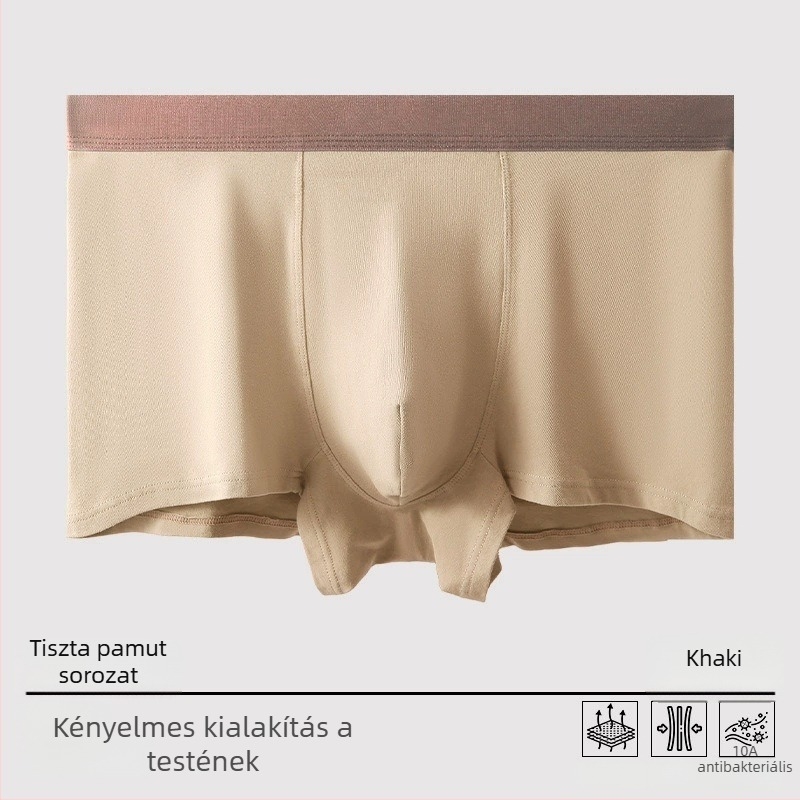 Férfi pamut alsónemű, a bőr érzete, varrás nélküli, magas elasztikus derekú, antibakteriális ágyéktáj, lélegző, 4XL