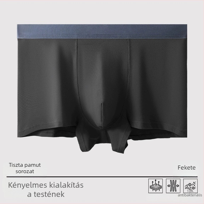 Férfi pamut alsónemű, a bőr érzete, varrás nélküli, magas elasztikus derekú, antibakteriális ágyéktáj, lélegző, 4XL