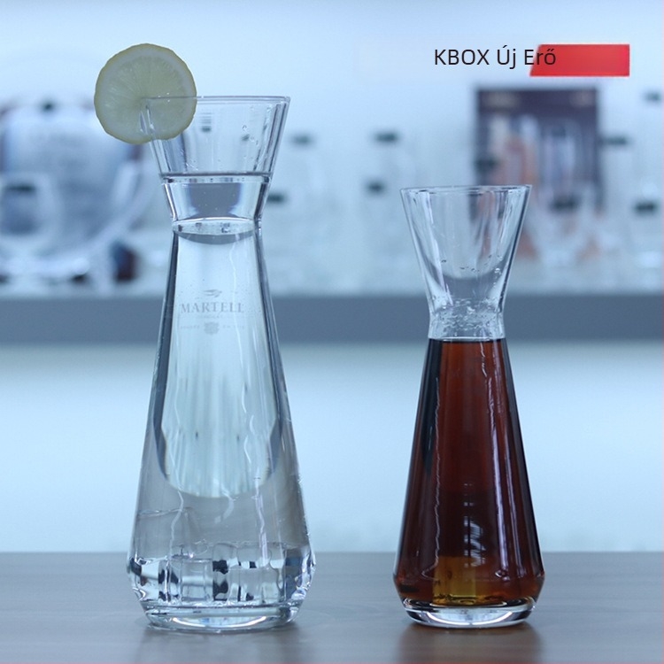 KBOX kristály dekanter logótestreszabással, bár italadagoló, 801–900 ml, fehér, színes dobozos csomagolás