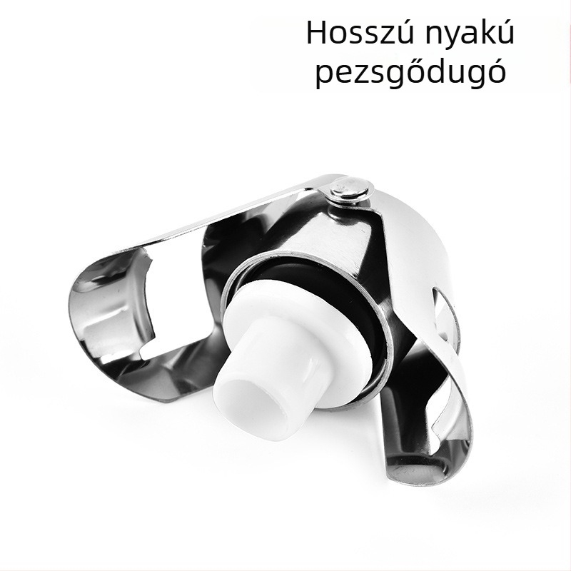 Rozsdamentes acél pezsgődugó hosszú nyakkal, háztartási használatra, összecsukható bárdugó pezsgőre