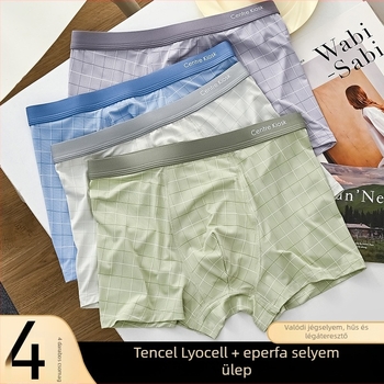 Lyocell és Mulberry selyem Ice Silk férfi alsónemű, 10A, antibakteriális, magas minőségű boxeralsó