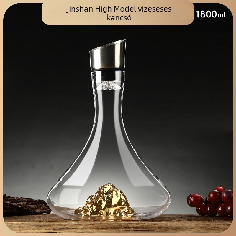 Otthoni használatra tervezett dekantáló, európai stílusú, fedéllel, kettős rétegű szűréssel, üveg 1800 ml