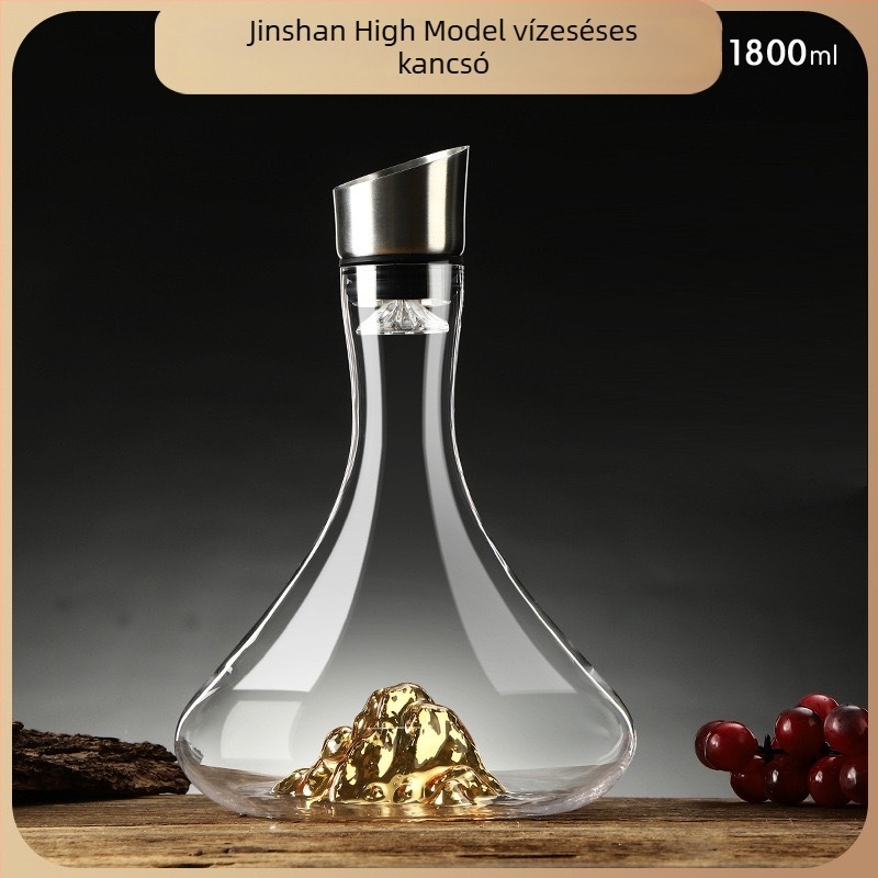 Otthoni használatra tervezett dekantáló, európai stílusú, fedéllel, kettős rétegű szűréssel, üveg 1800 ml