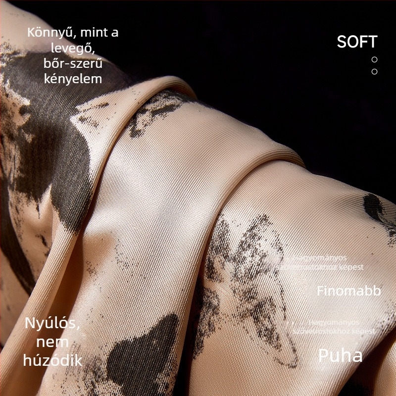 Butterfly Aro férfi lazán szabott szatén pizsama rövidnadrág otthonra, luxus szatén, nagy méret