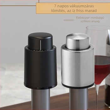 Háztartási vákuumos bordugó – zár a borosüveghez mérőskálával