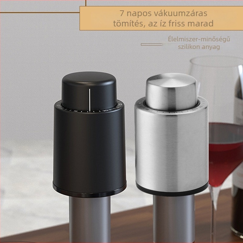 Háztartási vákuumos bordugó – zár a borosüveghez mérőskálával