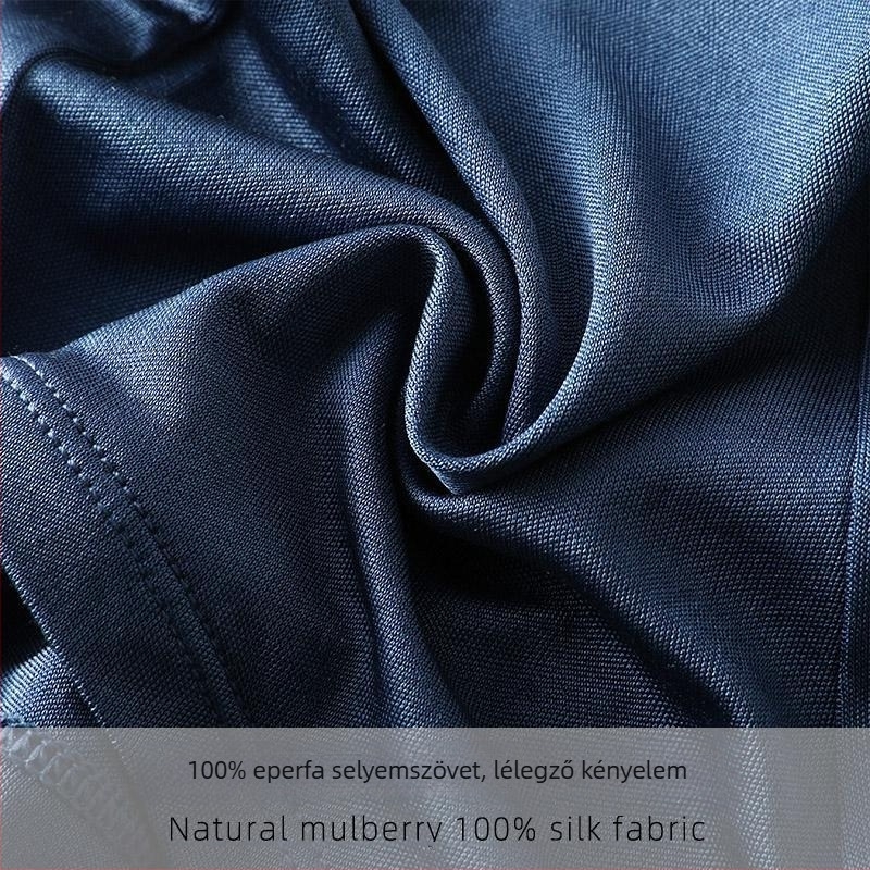 100% mulberry selyem férfi boxerek, kettős rétegű selyem ágyékrész, lélegző, lazább szabás