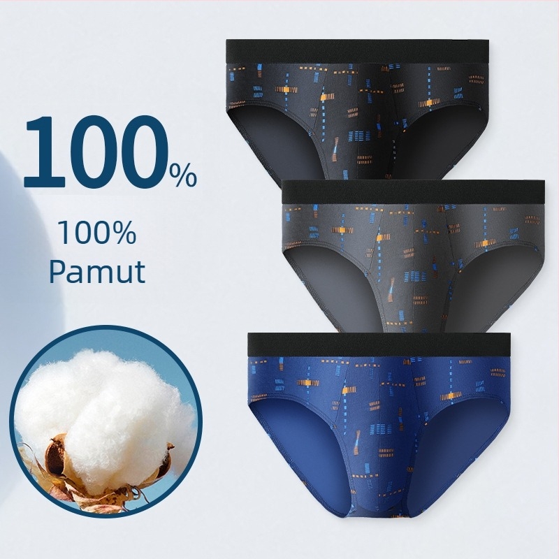 Férfi pamut alsónadrág nyárra, vékony pamut, antibakteriális, középmagas derék, plusz méret