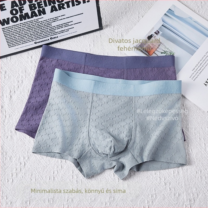 Férfi pamut boxer, 60S pamut, jacquard szövés, középmagas derék