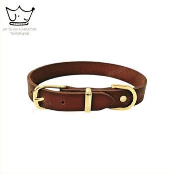 Új nyakörv cinkötvözetből, egyszerű dizájn, valódi felsőréteg marhabőrből