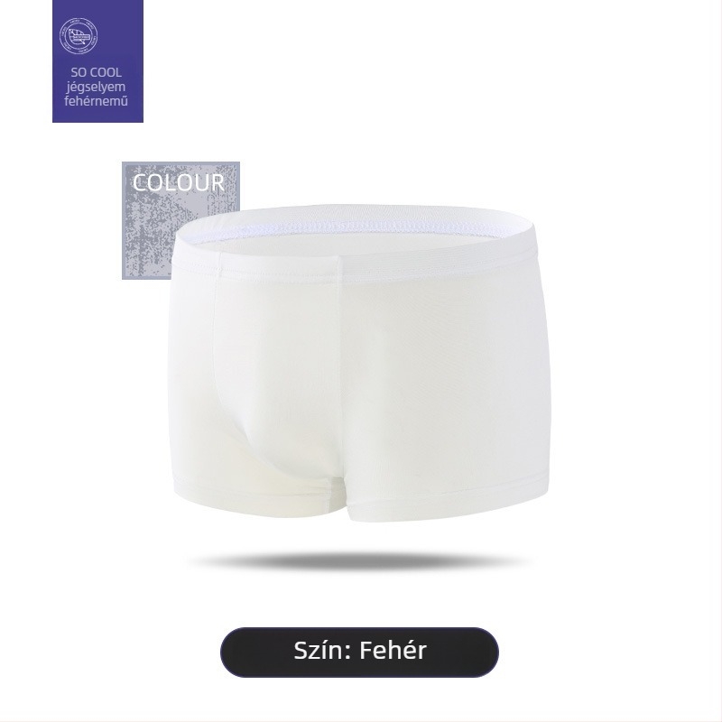 Férfi ice silk boxer briefs, varrás nélküli, egyszínű, középmagas derék, vonzó és kényelmes