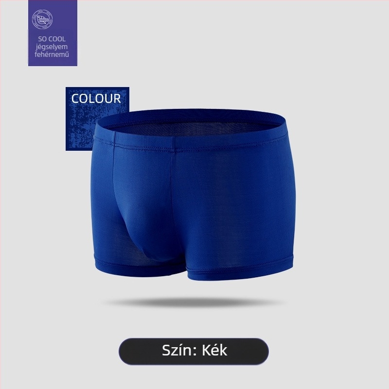 Férfi ice silk boxer briefs, varrás nélküli, egyszínű, középmagas derék, vonzó és kényelmes