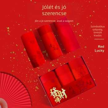Férfi piros modál alsónemű, 60-count fonalból, horoszkóp év stílus
