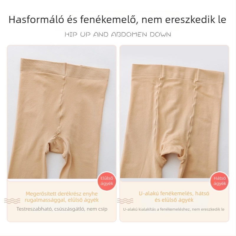 Bársonyos közepesen vastag tavasz–ősz harisnyanadrág, lábfejhez illeszkedő, extra nagy méret, ultra rugalmas, bőrszínű