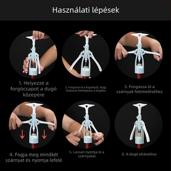 Többcélú borosüvegnyitó készlet vastagabb műanyag testtel