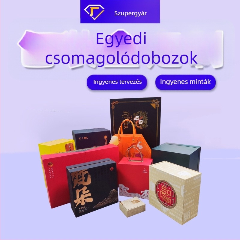 Prémium mooncake és teás ajándékdoboz ég és föld fedéllel