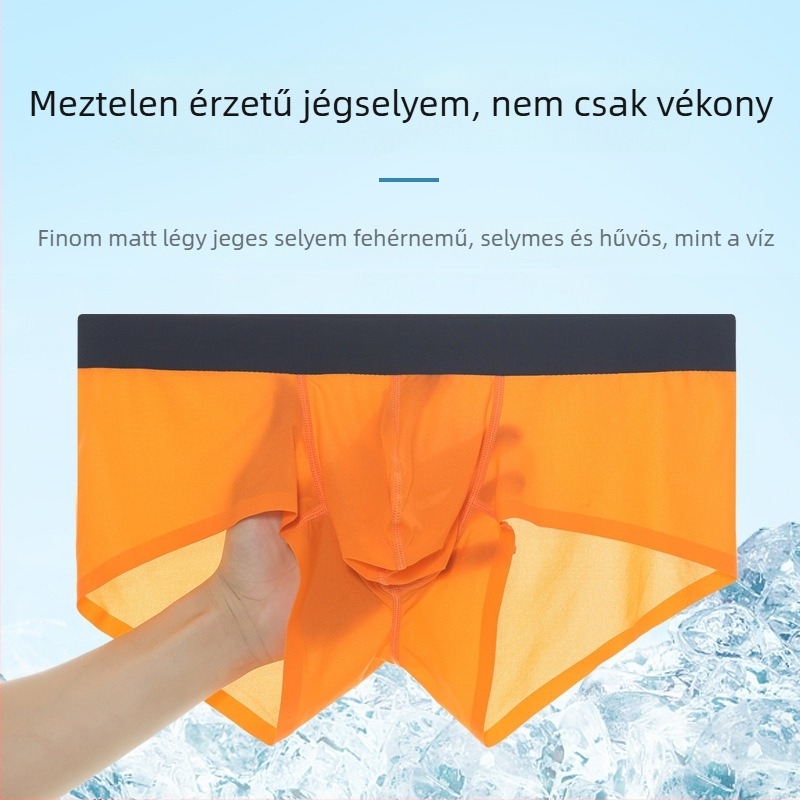 Férfi Ice Silk ultra vékony boxeralsó, lélegző, gyorsan száradó, varrás nélküli sportalsónemű