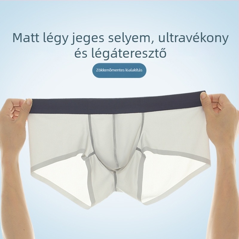 Férfi Ice Silk ultra vékony boxeralsó, lélegző, gyorsan száradó, varrás nélküli sportalsónemű