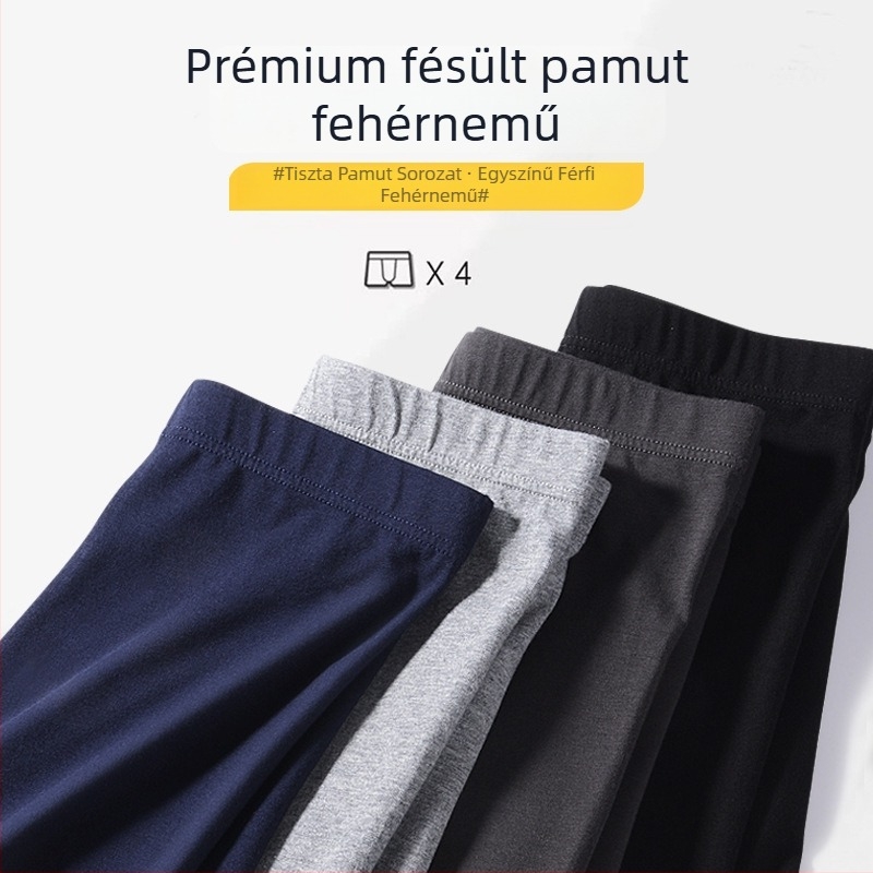 Jiachuan 100% pamut férfi boxer brief, varrás nélküli, antibakteriális ágyékrész, középmagas derék, lélegző és kényelmes