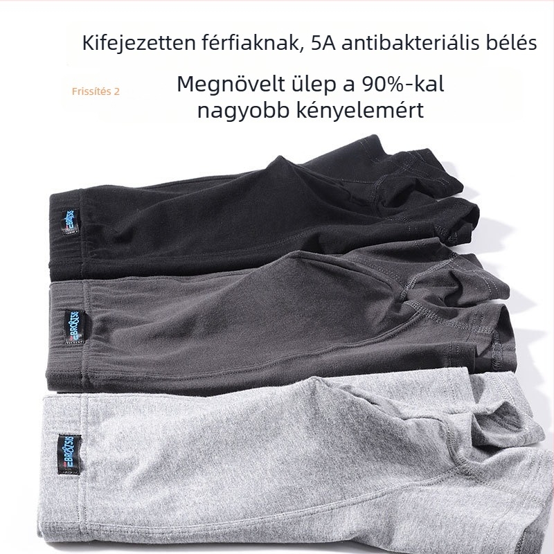 Jiachuan 100% pamut férfi boxer brief, varrás nélküli, antibakteriális ágyékrész, középmagas derék, lélegző és kényelmes