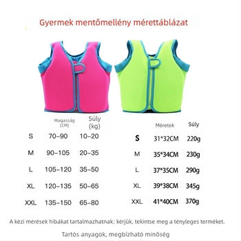 Gyerekeknek, ujjatlan mentőmellény úszáshoz, élénk színben