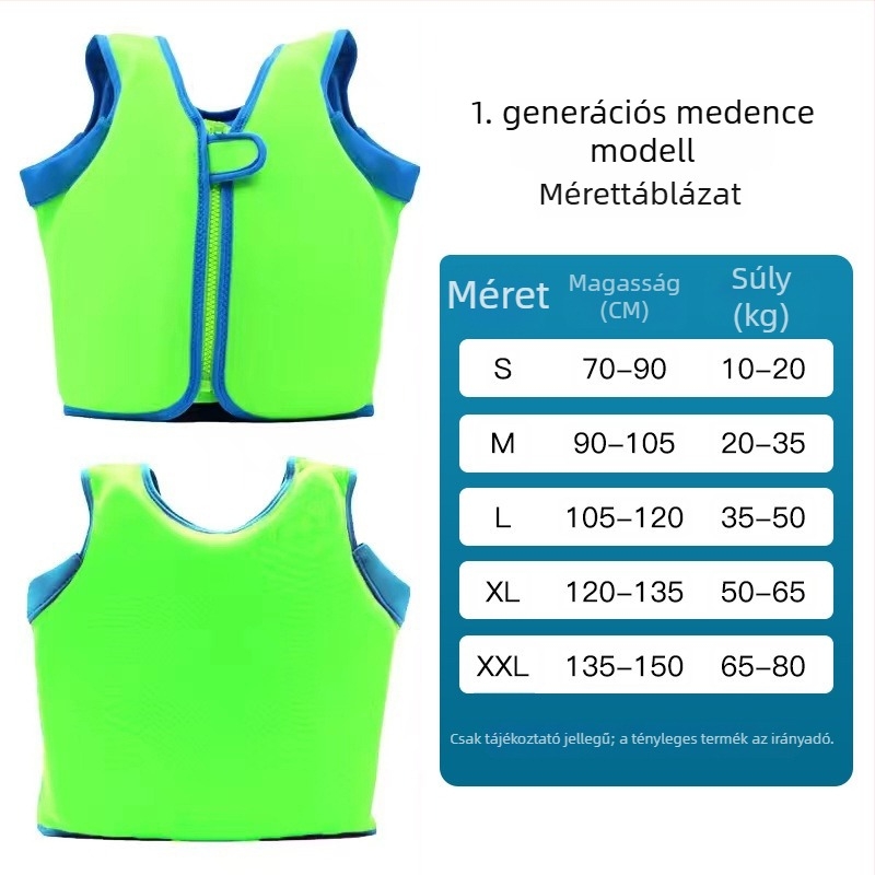 Gyerekeknek, ujjatlan mentőmellény úszáshoz, élénk színben