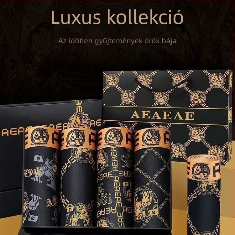 Férfi boxeralsónemű moderen mintával, lélegző ice silk anyagból, nyári vékony, kényelmes, nyom nélkül