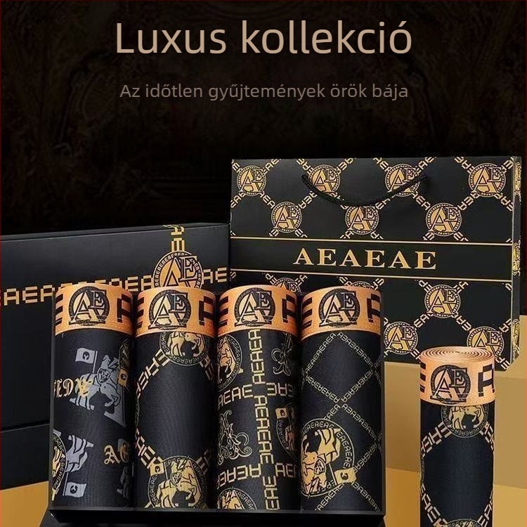 Férfi boxeralsónemű moderen mintával, lélegző ice silk anyagból, nyári vékony, kényelmes, nyom nélkül