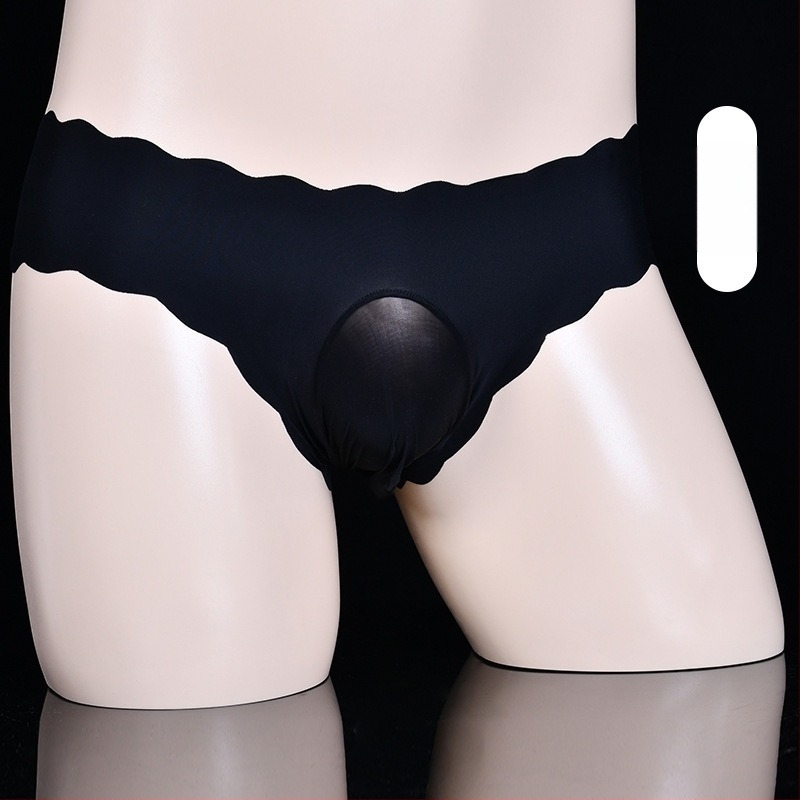 Qinghe nyári vékony, férfiaknak szánt seamless jeges selyem boxer briefs, lélegző, ultraelasztikus, hullám mintázatú, alacsony derék