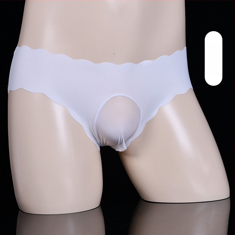 Qinghe nyári vékony, férfiaknak szánt seamless jeges selyem boxer briefs, lélegző, ultraelasztikus, hullám mintázatú, alacsony derék