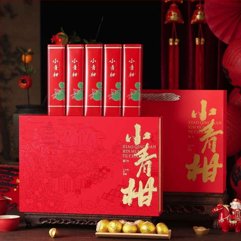 2026 prémium fekete tea Xinhui különlegességgel – kis zöld mandarin tea-darabok, 18 vagy 28 darab, teás csomagolású doboz, ajándékdoboz, üres doboz