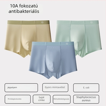 Férfi boxer, nylon Ice Silk anyagból, antibakteriális, középmagas derekú, egyszínű, nagy méret