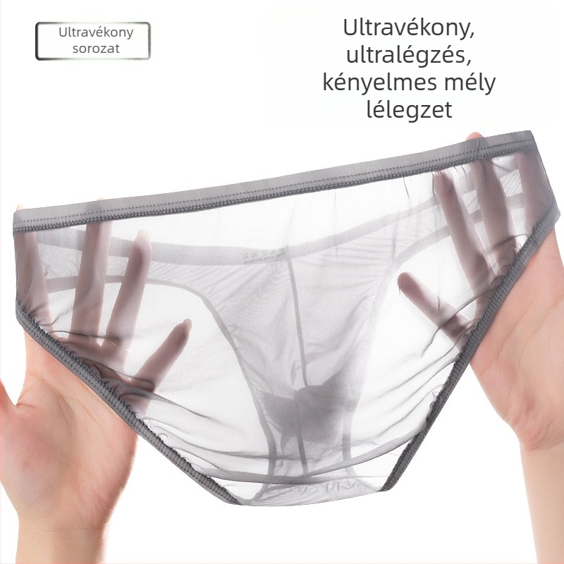 Férfiaknak készült jégselyem hűsítő alsónadrág, vékony, légáteresztő, nedvességelvezető, nyárra