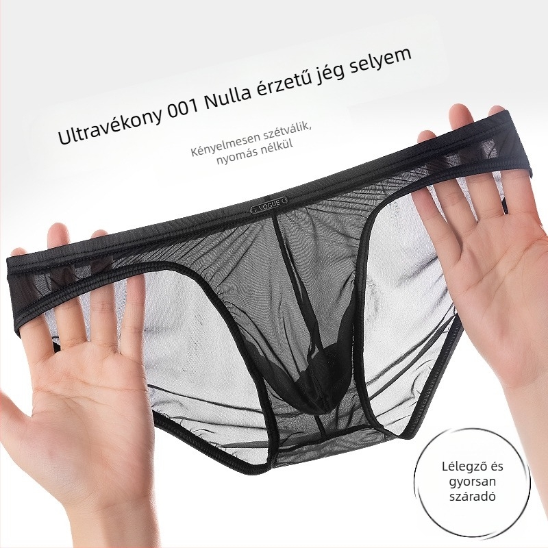 Férfiaknak készült jégselyem hűsítő alsónadrág, vékony, légáteresztő, nedvességelvezető, nyárra