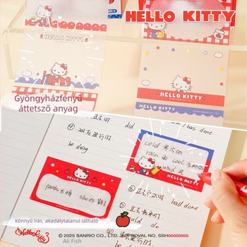 Hello Kitty átlátszó kihúzható jegyzetlapok – újrahasználható memo