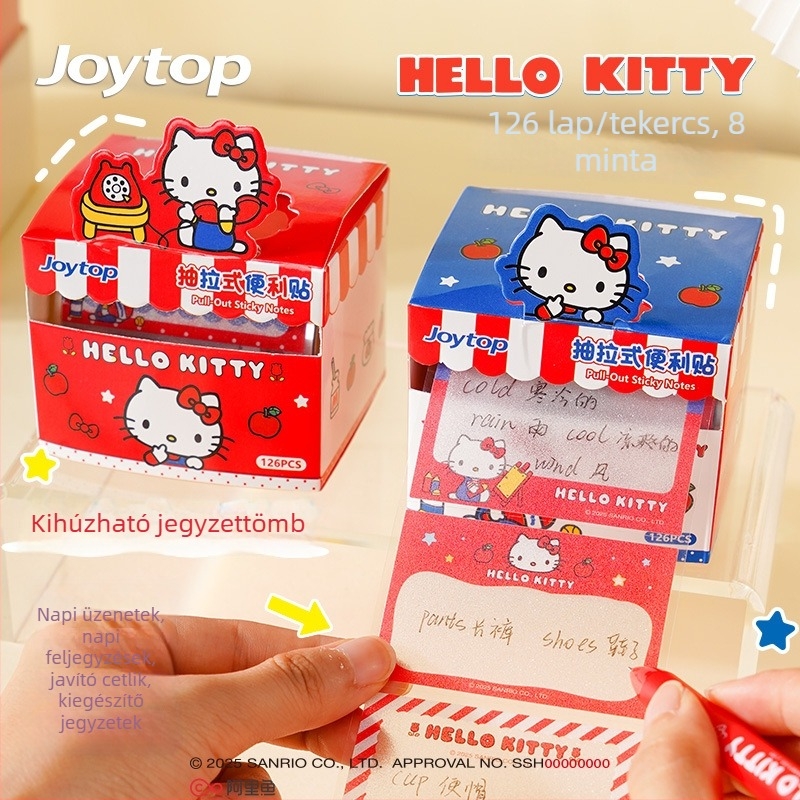 Hello Kitty átlátszó kihúzható jegyzetlapok – újrahasználható memo