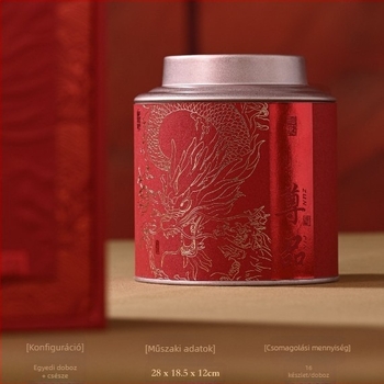 Prémium Jin Jun Mei fekete tea ajándék készlet fémdobozos pohárral, elegáns csomagolásban