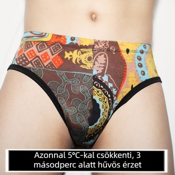 Férfi jégselyem alsónemű, ultra vékony, lélegző nyárra, mintás kamuflázs, virágos és csíkos