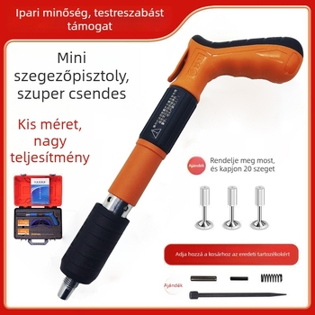 Pneumatikus szegező mennyezeti kábelcsatornákhoz és HVAC-telepítéshez — kézi beton zajcsillapító fej