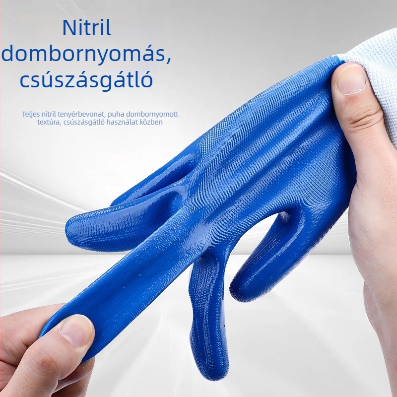Topson nitril védőmunkás kesztyű gumírozott bevonattal, olaj- és vegyi ellenálló, építőiparhoz