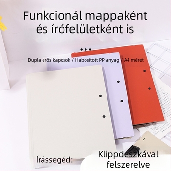 A4-es klipbord erős kettős csipesszel, merev burkolatú író- és jegyzetlap