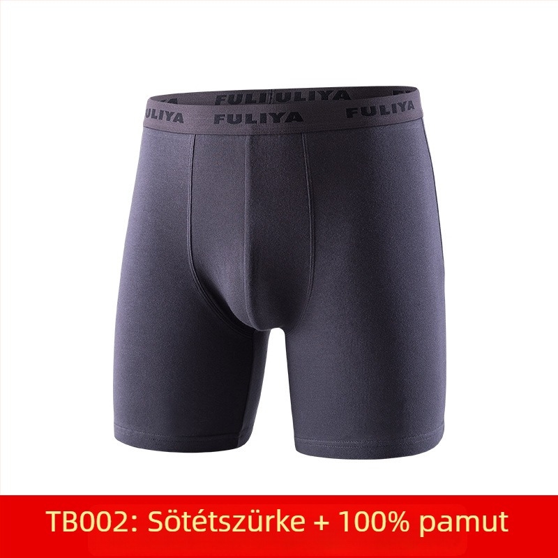 100% pamut hosszú lábú férfi boxeralsó, nyáron lélegző, nagy méret, anti- irritáció a szeméremszövet területén, sportos alsó