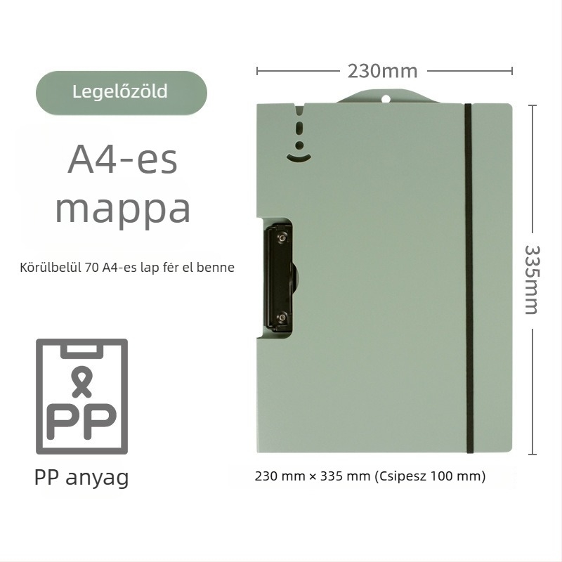 A4-es vizsgához klipszes tábla, sík, merev műanyag irattartó egyetlen csíptetővel
