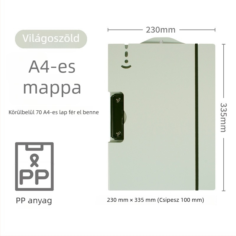 A4-es vizsgához klipszes tábla, sík, merev műanyag irattartó egyetlen csíptetővel