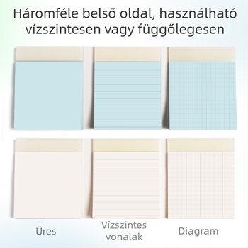 Maihe Taco Taco 3-in-1 ragasztós jegyzetfüzet iskolásoknak, 60 oldal