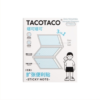 Maihe Taco Taco 3-in-1 ragasztós jegyzetfüzet iskolásoknak, 60 oldal
